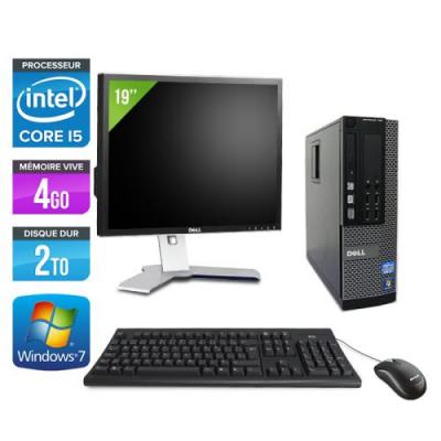DELL Ordinateur  Optiplex 790 SFF + Ecran 19'' - Noir - Intel Core i5-2400 / 3.10 GHz - RAM 4 Go - HDD 2 To - DVD - Gigabit Ethernet - Windows 7 Professionnel 