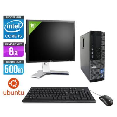 DELL Ordinateur  Optiplex 790 SFF + Ecran 19'' - Noir - Intel Core i5-2400 / 3.10 GHz - RAM 8 Go - HDD 500 Go - DVD - Gigabit Ethernet - Ubuntu - Linux 