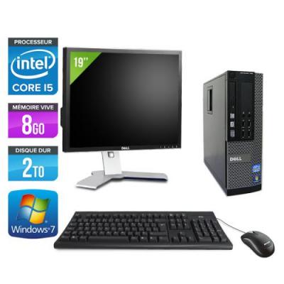 DELL Ordinateur  Optiplex 790 SFF + Ecran 19'' - Noir - Intel Core i5-2400 / 3.10 GHz - RAM 8 Go - HDD 2 To - DVD - Gigabit Ethernet - Windows 7 Professionnel 