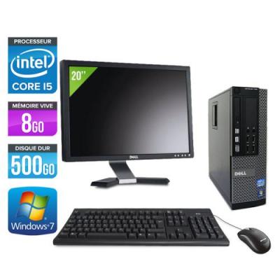 DELL Ordinateur  Optiplex 790 SFF + Ecran 20'' - Noir - Intel Core i5-2400 / 3.10 GHz - RAM 8 Go - HDD 500 Go - DVD - Gigabit Ethernet - Windows 7 Professionnel 