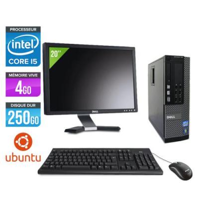 DELL Ordinateur  Optiplex 790 SFF + Ecran 20'' - Noir - Intel Core i5-2400 / 3.10 GHz - RAM 4 Go - HDD 250 Go - DVD - Gigabit Ethernet - Ubuntu - Linux 