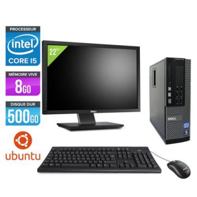 DELL Ordinateur  Optiplex 790 SFF + Ecran 22'' - Noir - Intel Core i5-2400 / 3.10 GHz - RAM 8 Go - HDD 500 Go - DVD - Gigabit Ethernet - Ubuntu - Linux 
