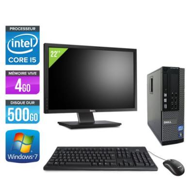 DELL Ordinateur  Optiplex 790 SFF + Ecran 22'' - Noir - Intel Core i5-2400 / 3.10 GHz - RAM 4 Go - HDD 500 Go - DVD - Gigabit Ethernet - Windows 7 Professionnel 