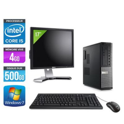 DELL Pc  Optiplex 790 Desktop + Ecran 17'' - Noir - Intel Core i5-2400 / 3,10 GHz - RAM 4 Go - HDD 500 Go - DVD - Gigabit Ethernet - Windows 7 Professionnel 