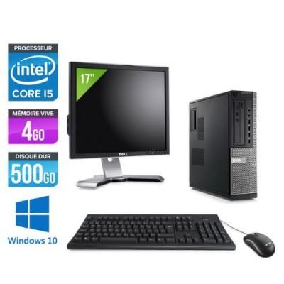 DELL Pc  Optiplex 790 Desktop + Ecran 17'' - Noir - Intel Core i5-2400 / 3,10 GHz - RAM 4 Go - HDD 500 Go - DVD - Gigabit Ethernet - Windows 10 Professionnel 