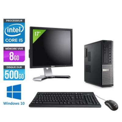 DELL Pc  Optiplex 790 Desktop + Ecran 17'' - Noir - Intel Core i5-2400 / 3,10 GHz - RAM 8Go - HDD 500 Go - DVD - Gigabit Ethernet - Windows 10 Professionnel 