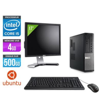 DELL Pc  Optiplex 790 Desktop + Ecran 17'' - Noir - Intel Core i5-2400 / 3,10 GHz - RAM 4Go - HDD 500 Go - DVD - Gigabit Ethernet - Ubuntu / Linux 