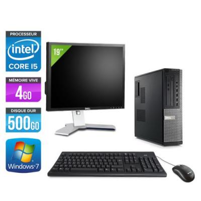 DELL Pc  Optiplex 790 Desktop + Ecran 19'' - Noir - Intel Core i5-2400 / 3,10 GHz - RAM 4 Go - HDD 500 Go - DVD - Gigabit Ethernet - Windows 7 Professionnel 