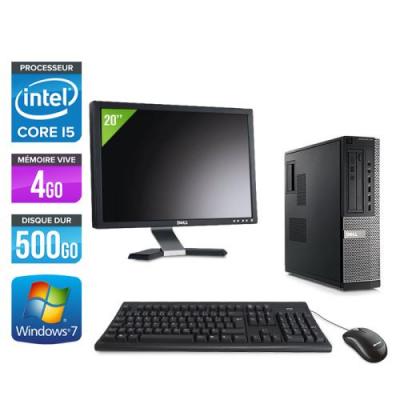 DELL Pc  Optiplex 790 Desktop + Ecran 20'' - Noir - Intel Core i5-2400 / 3,10 GHz - RAM 4 Go - HDD 500 Go - DVD - Gigabit Ethernet - Windows 7 Professionnel 
