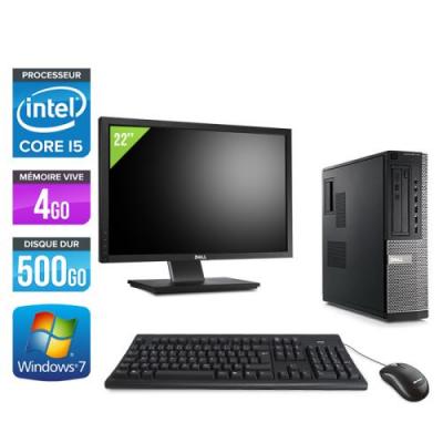 DELL Pc  Optiplex 790 Desktop + Ecran 22'' - Noir - Intel Core i5-2400 / 3,10 GHz - RAM 4 Go - HDD 500 Go - DVD - Gigabit Ethernet - Windows 7 Professionnel 