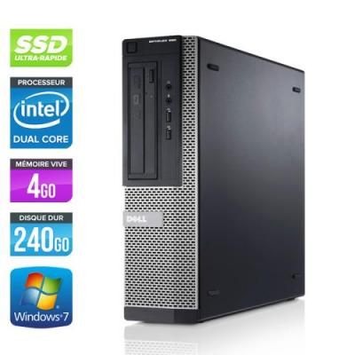 DELL Unit&eacute; centrale  Optiplex 390 Desktop - Noir - Intel Pentium G630 / 2.70 GHz - RAM 4 Go - SSD 240 Go - DVD - HDMI - Gigabit Ethernet - Windows 7 Professionnel 