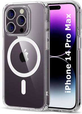 LITTLE BOUTIK Coque Silicone Transparente Compatible Magsafe Pour iPhone 14 Pro Max