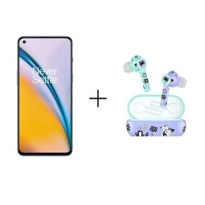 ONEPLUS Pack Smartphone  Nord2 6,43"" 5G 256 Go Double SIM Bleu + Ecouteurs sans fil Bluetooth  Buds Z Edition Steven Harrington Blanc 
