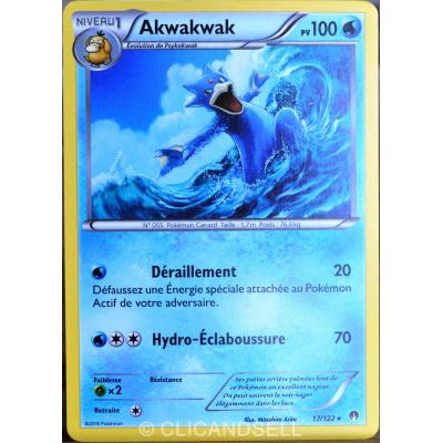 POKEMON carte Pok&eacute;mon 17/122 Akwakwak 100 PV XY - Rupture Turbo NEUF FR 
