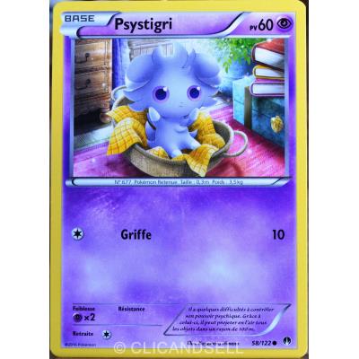 POKEMON carte Pok&eacute;mon 58/122 Psytigri 60 PV XY - Rupture Turbo NEUF FR 