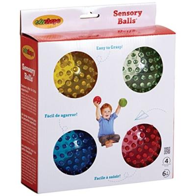 EDUSHAPE Balles sensorielles transparentes diam&egrave;tre 10cm - Lot de 4