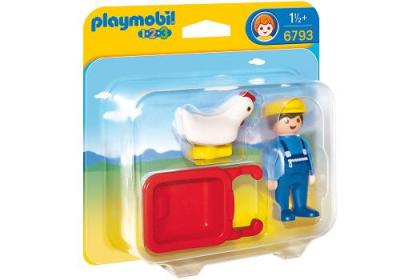 Playmobil 1.2.3 - 6793 Fermier avec brouette 