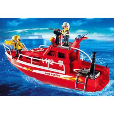 PLAYMOBIL 3128 Pompiers - Bateau des sauveteurs pompiers