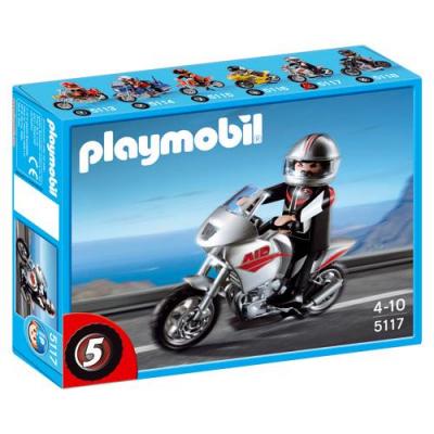 Playmobil 5117 City Action Moto argent&eacute;e 