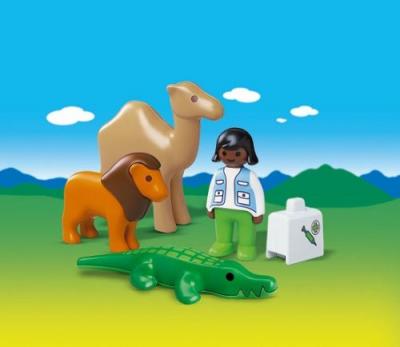 Playmobil - 6744 - 1.2.3 - veterinaire + animaux sauvages 