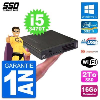 LENOVO  M72e Tiny - Intel i5-3470T 16 Go SSD 2 To