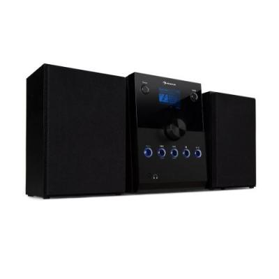 AUNA  mc-30 dab micro cha&icirc;ne hifi st&eacute;r&eacute;o bluetooth - radio dab+ - lecteur cd mp3 - 20w max - noir 