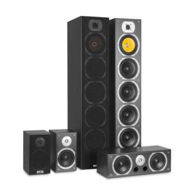 AUNA  V9B Pack 5 enceintes HiFi home cinema son surround 88dB 440W RMS - noir 