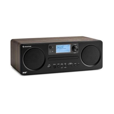 AUNA Worldwide CD Radio Internet tuner DAB/DAB+ et FM/AM - Contr&ocirc;le par app Bluetooth - noyer 