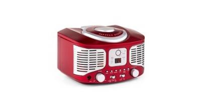 MALONE Rcd320 lecteur cd r&eacute;tro fm aux-rouge 