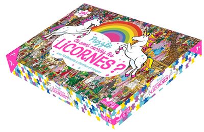 DEUX COQS D OR puzzle O&ugrave; sont cach&eacute;es les licornes ? - 200 pi&egrave;ces (Coffret)