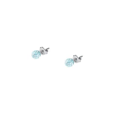 CLEOR Boucles d'oreilles  en Argent 925/1000 et Oxyde Bleu