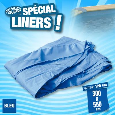 UBBINK Liner piscine hors-sol  300x550xH120cm 75/100&egrave;me coloris bleu