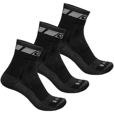 GRIPGRAB Pack de 3 paires de chaussettes  merino regular cut noir
