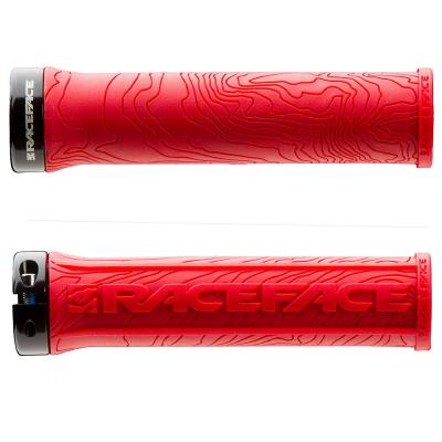 RACEFACE Poign&eacute;es VTT Race Face Half Nelson Lock On - Rouge} - 134mm}, Rouge}