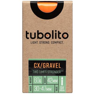 TUBOLITO  Tubo Cyclocross-Gravel Inner Tube - Orange} - 42mm, Orange}