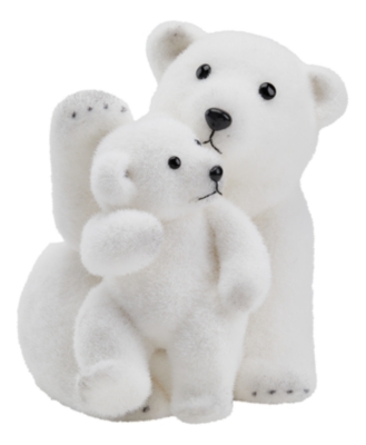 FEERIC LIGHTS & CHRISTMAS Ensemble maman et b&eacute;b&eacute; ours polaire - Blanc - 28 cm