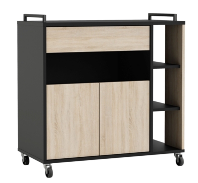 Miroytengo - Unit&eacute; auxiliaire pour micro-ondes en ch&ecirc;ne noir 80x76,5
