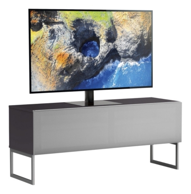 MELICONI Meuble tv tissu acoustique et m&eacute;lamin&eacute; gris venezia 120 cm