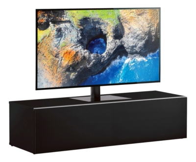 MELICONI Meuble tv tissu acoustique et m&eacute;lamin&eacute; noir dallas 120 cm