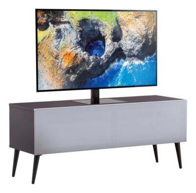 MELICONI Meuble tv tissu acoustique et m&eacute;lamin&eacute; gris helsinborg 120 cm