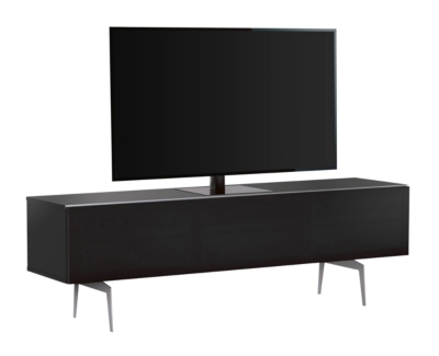 MELICONI Meuble tv bois et tissu acoustique noir daphn&eacute; 160 cm
