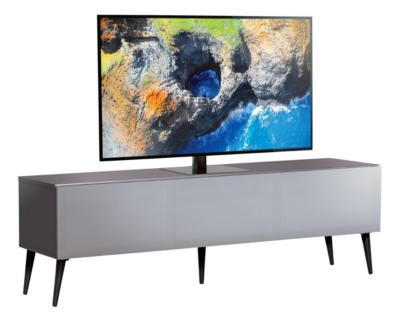 MELICONI Meuble tv tissu acoustique et m&eacute;lamin&eacute; gris helsinborg 160 cm