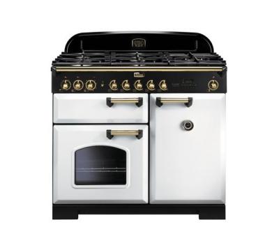 FALCON Cuisini&egrave;re  Classic deluxe 100 Blanc/laiton - CDL100DFWH/B-EU