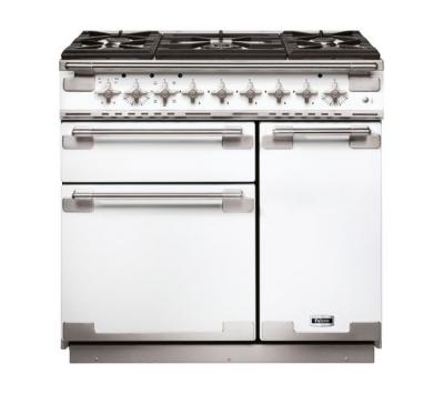 FALCON Piano de cuisson  BLANC NICKEL BROSSE 90 CM GAZ ELS90DFWH/-EU