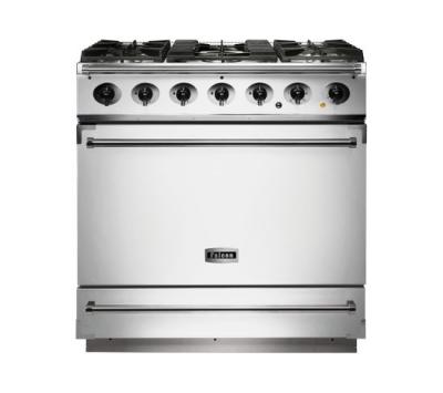 FALCON Piano de cuisson  BLANC NICKEL BROSSE 90 CM GAZ F900SDFWH/NM-EU