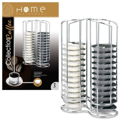 HOME EQUIPEMENT  50927 Tour de Rangement INOX pour Dosette Tassimo