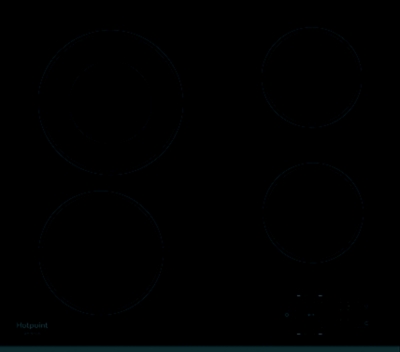HOTPOINT Table vitroc&eacute;ramique  HR632B 4 foyers vitro Noir