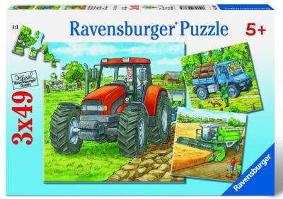 RAVENSBURGER Puzzle 49 Pi&egrave;ces : 3 Puzzles - Machines agricoles, 