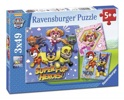 RAVENSBURGER Puzzle 49 Pi&egrave;ces : 3 Puzzles - Pat' Patrouille,  