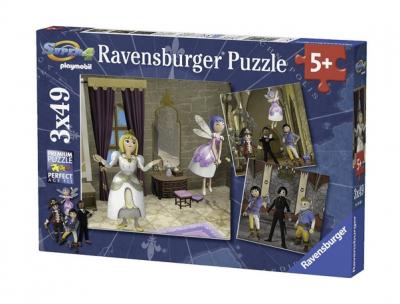 RAVENSBURGER  - 09408 - Puzzle Enfant Classique - Super 4 - Playmobil - 3 x 49 Pi&egrave;ces